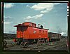 C & NW RR, putting the finishing touches on a rebuilt caboose at the rip tracks at Proviso yard, Chicago, Ill.jpg