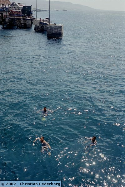 2002-08-14 (17) Ketapang ferry boat terminal - Children diving for coins.jpg